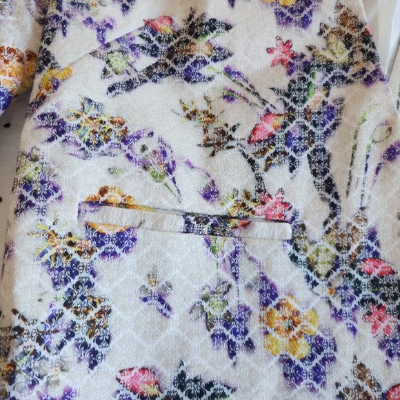 Topshop Women's Open Front Blazer with Floral Print, Size 8 - Picture 4 of 6